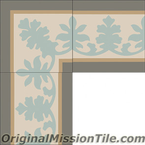 Original Mission Tile Cement Border Alamo - 8 x 8