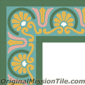 Original Mission Tile Cement Border Aurora - 8 x 8