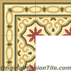 Original Mission Tile Cement Border Bocassio - 8 x 8