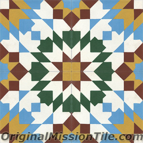 Original Mission Tile Cement Moroccan Casa Blanca - 8 x 8