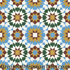 Original Mission Tile Cement Moroccan Casa Blanca - 8 x 8