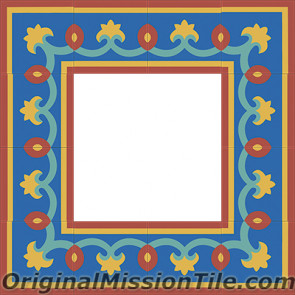 Original Mission Tile Cement Border Cox - 8 x 8