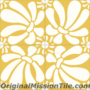 Original Mission Tile Cement Santa Barbara Echinacea - 8 x 8