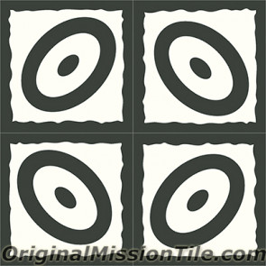 Original Mission Tile Cement Santa Barbara Ellipse - 8 x 8