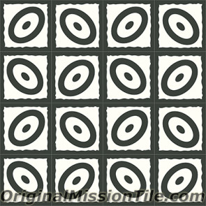 Original Mission Tile Cement Santa Barbara Ellipse - 8 x 8