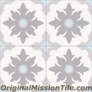 Original Mission Tile Cement Accent Flor Mexico - 8 x 8