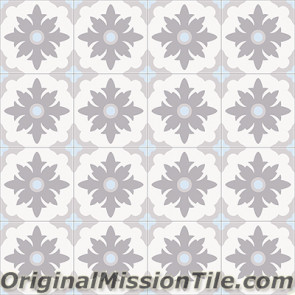 Original Mission Tile Cement Accent Flor Mexico - 8 x 8