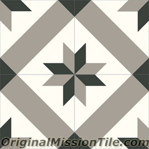 Original Mission Tile Cement Contemporary Estrella Mex 02 - 8 x 8