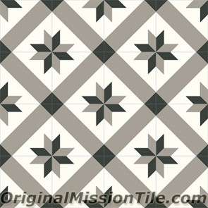 Original Mission Tile Cement Contemporary Estrella Mex 02 - 8 x 8