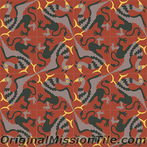 Original Mission Tile Cement Santa Barbara Griffin - 8 x 8