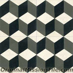 Original Mission Tile Cement Contemporary Harlequin 06 - 8 x 8