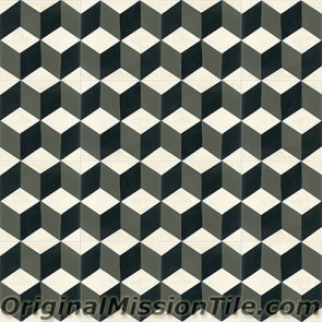 Original Mission Tile Cement Contemporary Harlequin 06 - 8 x 8