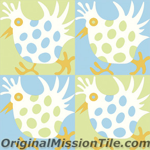 Original Mission Tile Cement Santa Barbara Hen - 8 x 8