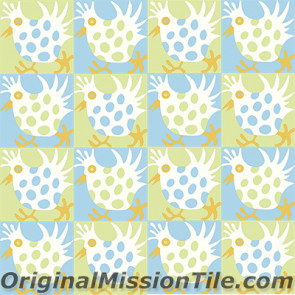 Original Mission Tile Cement Santa Barbara Hen - 8 x 8