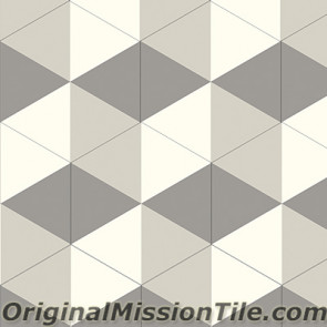 Original Mission Tile Cement Hexagonal Agatha - 8 x 8