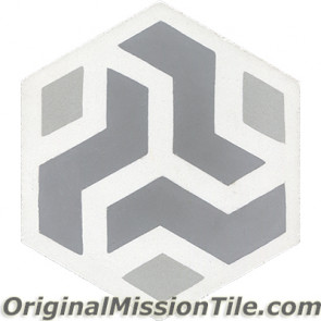 Original Mission Tile Cement Hexagonal Amy 02 - 8 x 8