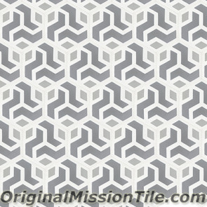 Original Mission Tile Cement Hexagonal Amy 02 - 8 x 8