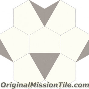 Original Mission Tile Cement Hexagonal Clip 01 - 8 x 8