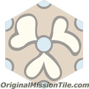 Original Mission Tile Cement Hexagonal Elba 02 - 8 x 8