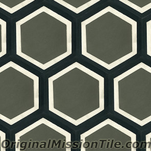 Original Mission Tile Cement Hexagonal Frame - 8 x 8