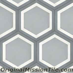 Original Mission Tile Cement Hexagonal Frame 03 - 8 x 8