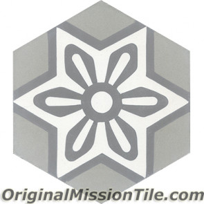Original Mission Tile Cement Hexagonal Margarita 02 - 8 x 8