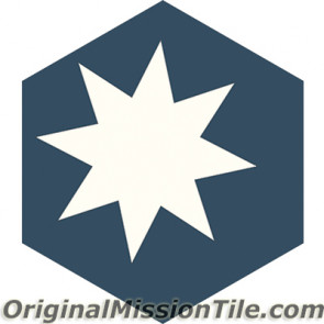 Original Mission Tile Cement Hexagonal Star 01 - 8 x 8