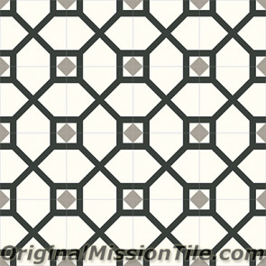 Original Mission Tile Cement Contemporary Lattice 01 - 8 x 8