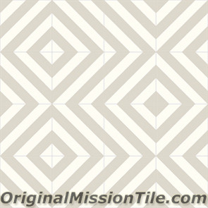 Original Mission Tile Cement Contemporary Ligne Brisee 03 - 8 x 8