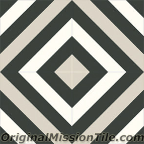 Original Mission Tile Cement Contemporary Ligne Brisee 04 - 8 x 8