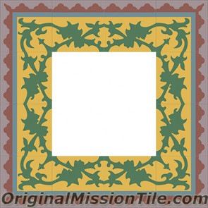 Original Mission Tile Cement Border McNay - 8 x 8