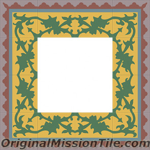 Original Mission Tile Cement Border McNay - 8 x 8