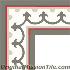 Original Mission Tile Cement Border Montserrat - 8 x 8