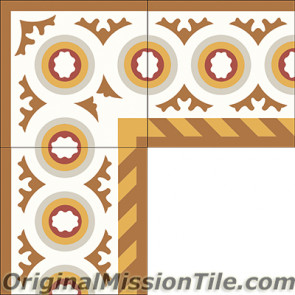 Original Mission Tile Cement Border New Orleans - 8 x 8