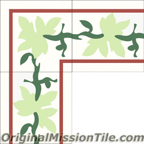 Original Mission Tile Cement Border Parra - 8 x 8