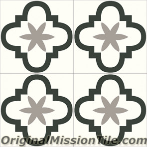 Original Mission Tile Cement Contemporary Quatro Foil 01 - 8 x 8