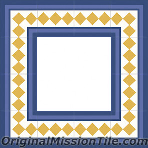 Original Mission Tile Cement Border Ritz - 8 x 8