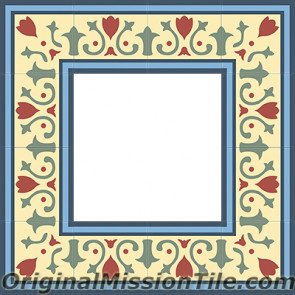 Original Mission Tile Cement Border Roche - 8 x 8