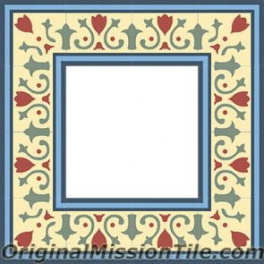 Original Mission Tile Cement Border Roche - 8 x 8