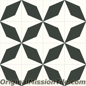 Original Mission Tile Cement Contemporary Rombo 01 - 8 x 8