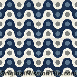 Original Mission Tile Cement Oceana Sea Waves - 8 x 8