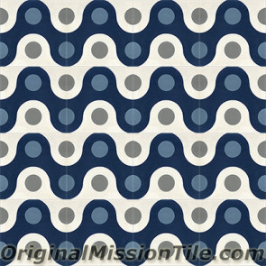 Original Mission Tile Cement Oceana Sea Waves - 8 x 8