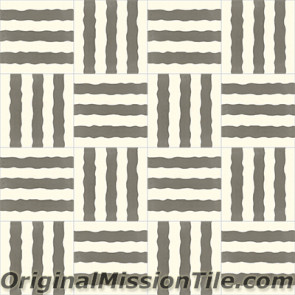 Original Mission Tile Cement Santa Barbara Stripes - 8 x 8
