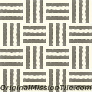 Original Mission Tile Cement Santa Barbara Stripes - 8 x 8