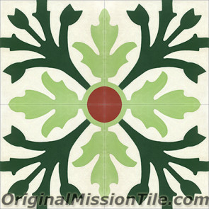 Original Mission Tile Cement Classic Tulipier - 8 x 8