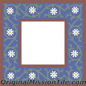 Original Mission Tile Cement Border Victoria - 8 x 8