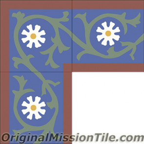 Original Mission Tile Cement Border Victoria - 8 x 8