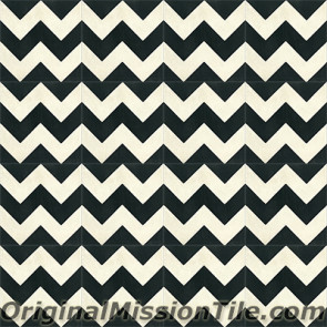 Original Mission Tile Cement Contemporary Zig-Zag II 01 - 8 x 8