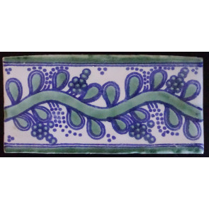 Guia Green/Blue Decorative Talavera Blanco Listello
