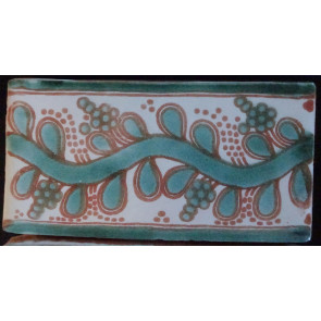 Guia Green/Brown Decorative Talavera Blanco Listello